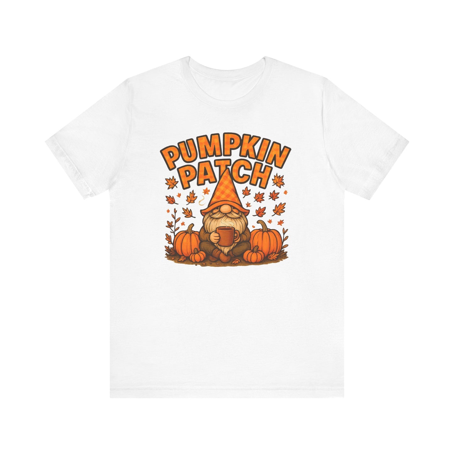 Fall Pumpkin Patch Tee, Cozy Autumn T-Shirt, Seasonal Gnome Shirt, Halloween Fun Apparel, Graphic Tee for Nature Lovers