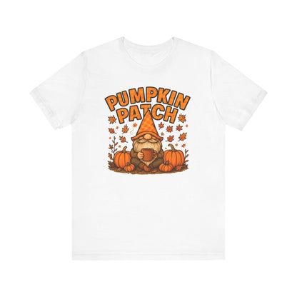 Fall Pumpkin Patch Tee, Cozy Autumn T-Shirt, Seasonal Gnome Shirt, Halloween Fun Apparel, Graphic Tee for Nature Lovers