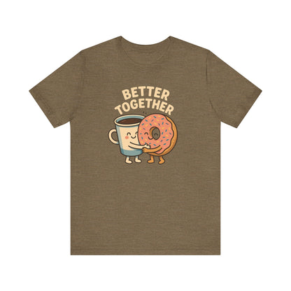 Cute Coffee and Donut Tee, Unisex Jersey Short Sleeve Tee, Funny Food Lover Shirt, Gift for Coffee Lovers, Cute Breakfast Apparel, [...]