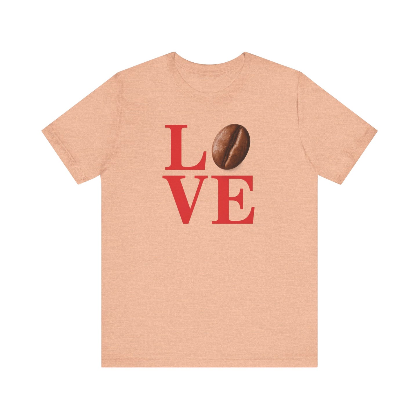 Pipeline Roast Co. LOVE Coffee Bean T-Shirt – Unisex Jersey Short Sleeve Tee for Coffee Lovers