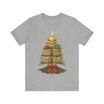 Coffee Lover's Tee, Unisex Short Sleeve T-Shirt, Christmas Gift, Coffee Themed Apparel, Cozy Vibes, Holiday Celebrations
