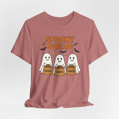 Spooky Squad Coffee Ghosts Tee – Halloween Shirt for Coffee Lovers