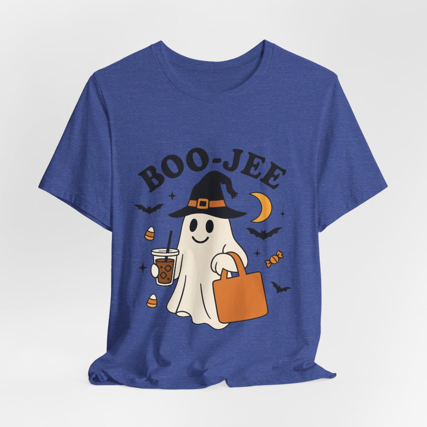Boo-Jee Coffee Ghost Halloween T-Shirt – Funny Spooky Brew Tee for Coffee Lovers