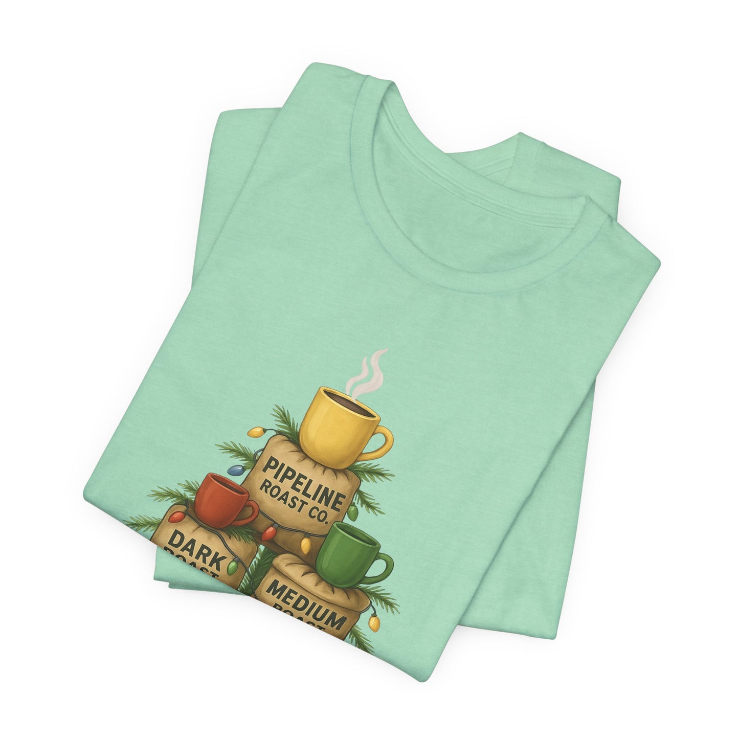 Coffee Lover's Tee, Unisex Short Sleeve T-Shirt, Christmas Gift, Coffee Themed Apparel, Cozy Vibes, Holiday Celebrations