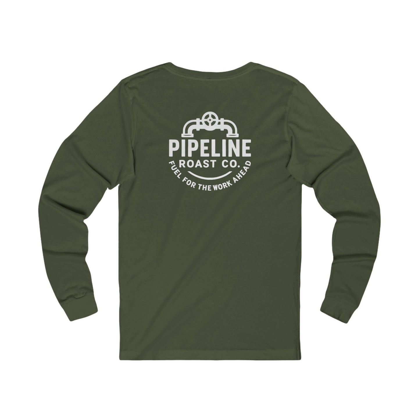 Pipeline Roast Co. Branded Long Sleeve T-Shirt – Coffee Lover’s Graphic Tee, Blue Collar Workwear Shirt, Gift for Hardworking Men & Women, Unisex Layering Top