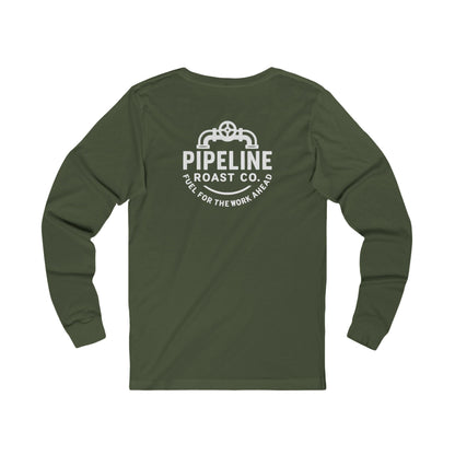 Pipeline Roast Co. Branded Long Sleeve T-Shirt – Coffee Lover’s Graphic Tee, Blue Collar Workwear Shirt, Gift for Hardworking Men & Women, Unisex Layering Top