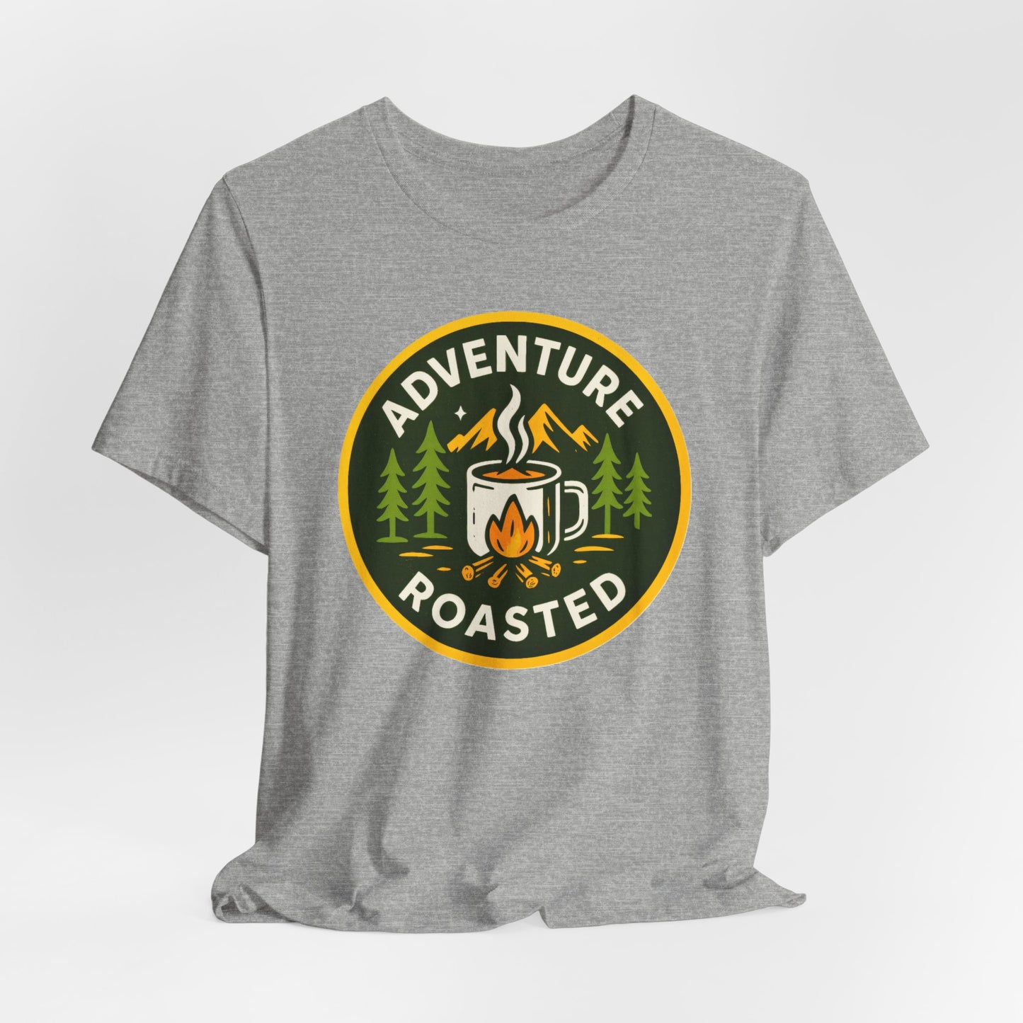Adventure Roasted Tee - Unisex Short Sleeve Shirt, Outdoor Apparel, Camping Gift, Coffee Lover T-Shirt, Fun Adventure Wear