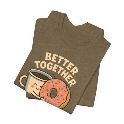 Cute Coffee and Donut Tee, Unisex Jersey Short Sleeve Tee, Funny Food Lover Shirt, Gift for Coffee Lovers, Cute Breakfast Apparel, [...]