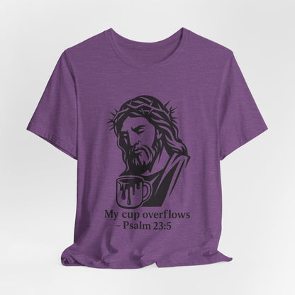 Faith Bible Verse Graphic Tee – Inspirational Psalm 23:5 Shirt, Crown of Thorns Design