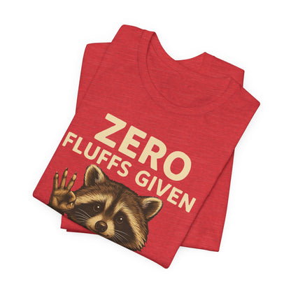 Zero Fluffs Given Raccoon Coffee Tee – Funny Shirt for Caffeine Lovers
