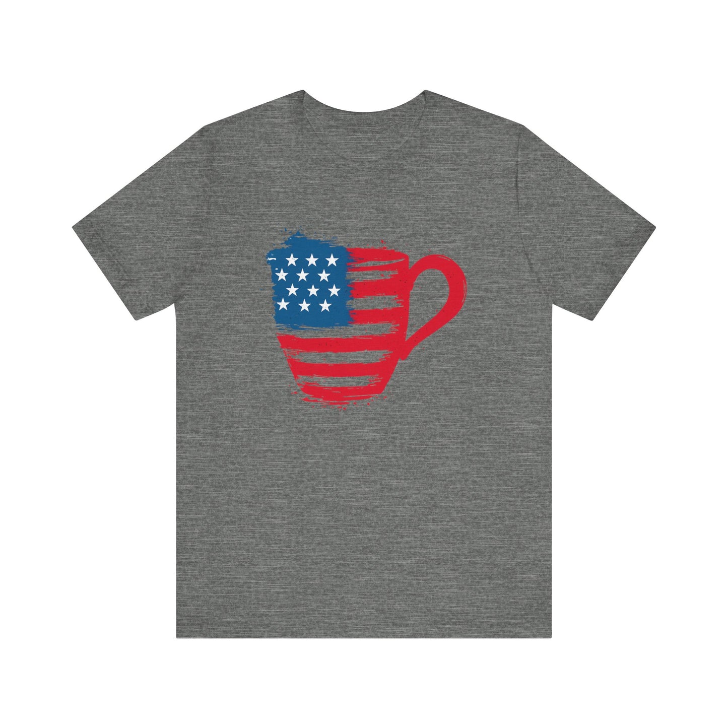 Patriotic Coffee Lover's Tee, Unisex Shirt, Independence Day Apparel, Gift for Barista, American Flag Tee, Casual Wear