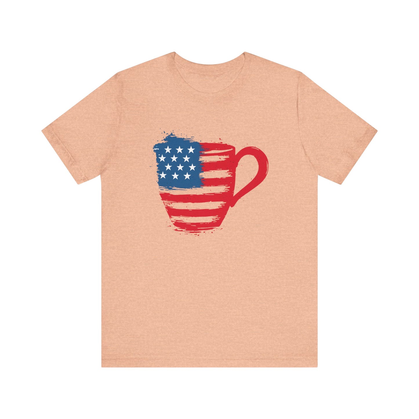 Patriotic Coffee Lover's Tee, Unisex Shirt, Independence Day Apparel, Gift for Barista, American Flag Tee, Casual Wear