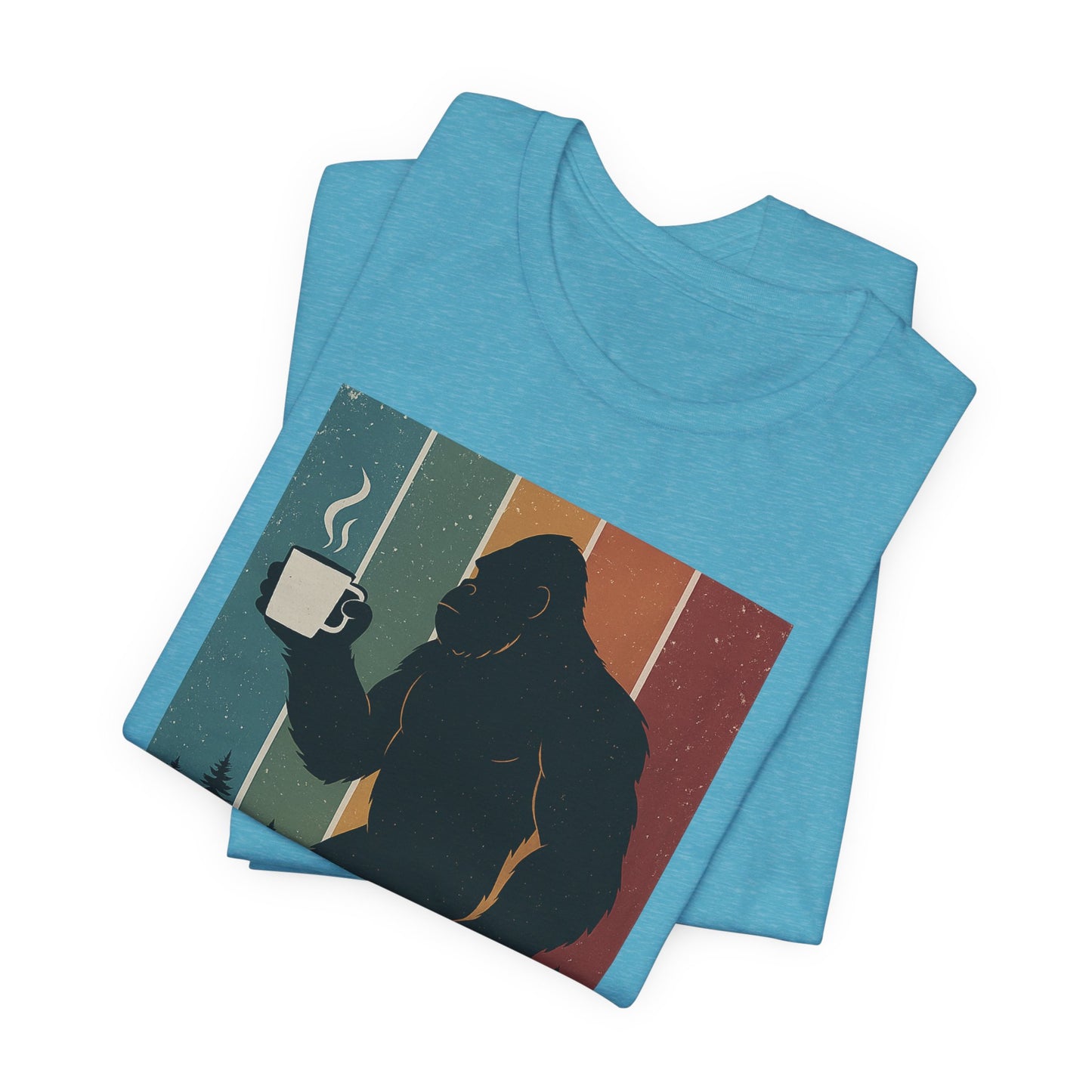 Bigfoot Coffee Lover Shirt – Retro Sasquatch Tee, Funny Outdoor & Nature Gift for Coffee Fans