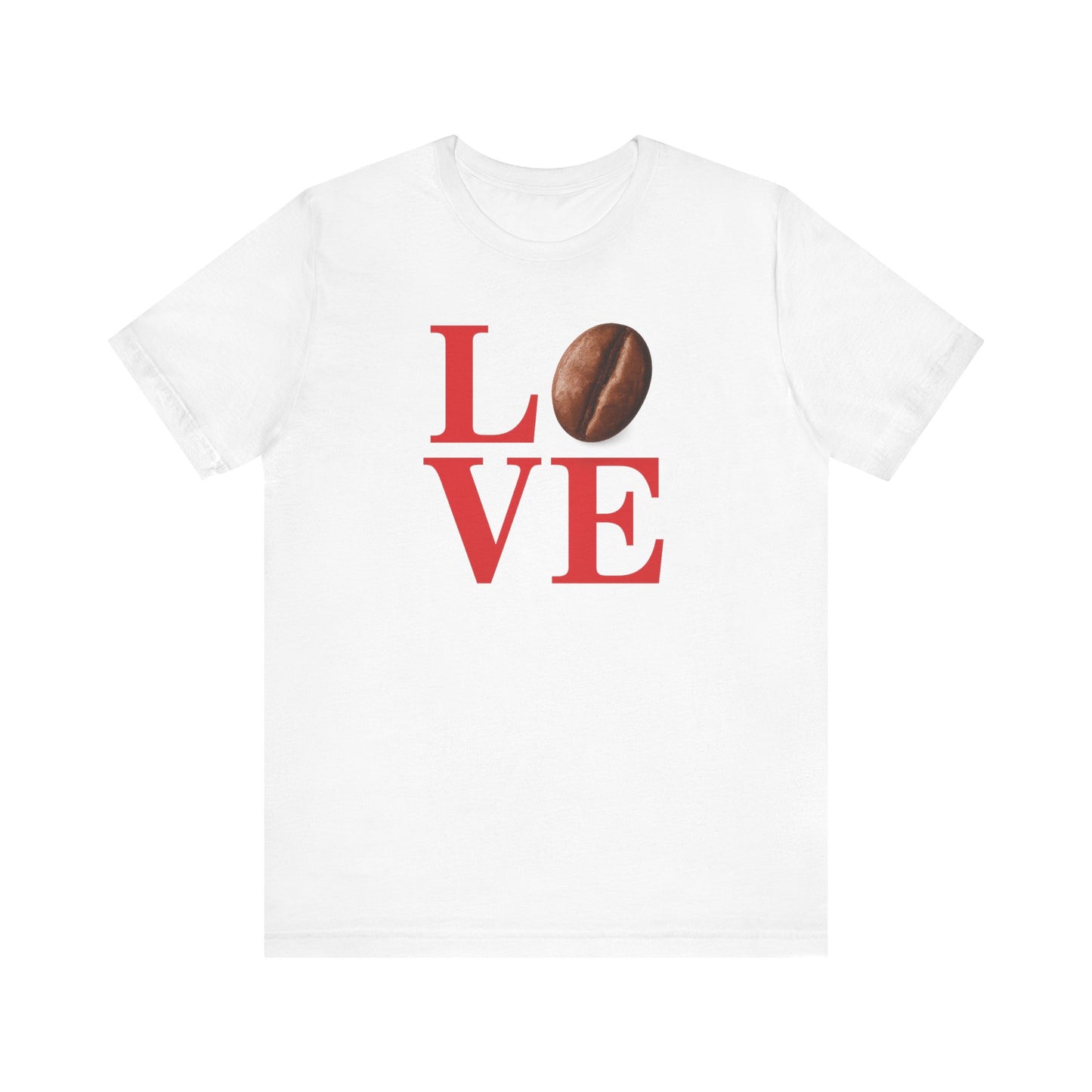 Pipeline Roast Co. LOVE Coffee Bean T-Shirt – Unisex Jersey Short Sleeve Tee for Coffee Lovers