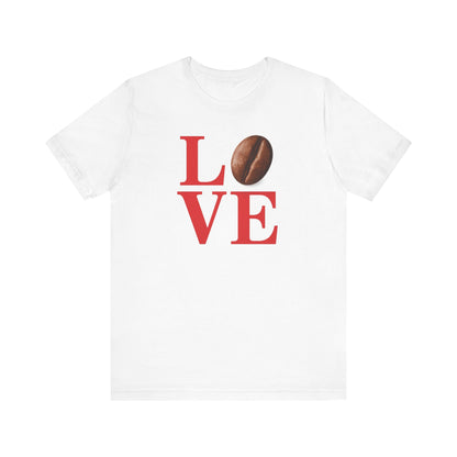 Pipeline Roast Co. LOVE Coffee Bean T-Shirt – Unisex Jersey Short Sleeve Tee for Coffee Lovers