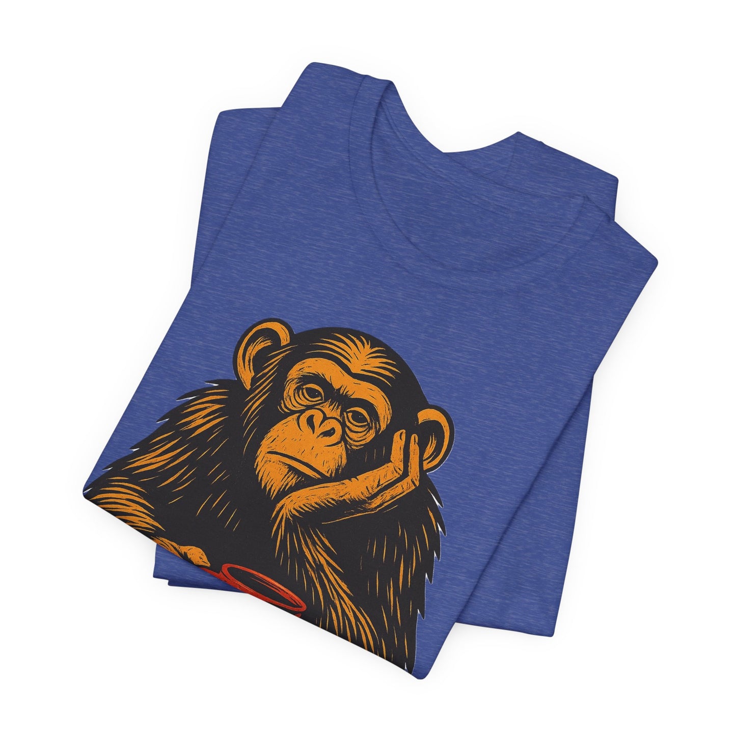 Charming Chimpanzee Coffee Tee, Relaxed Vibes, Gift for Animal Lovers, Everyday Comfort, Perfect for Coffee Lovers