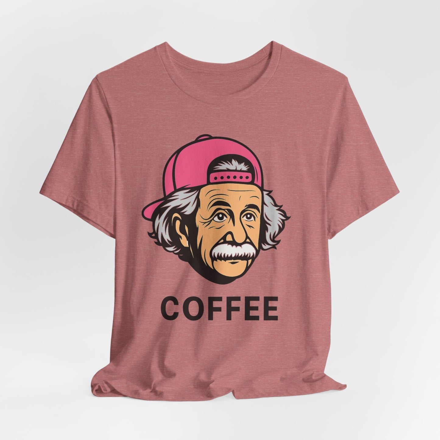 Funny Einstein Coffee Tee, Unisex Short Sleeve Shirt, Great for Coffee Lovers, Gift for Dad, Cute & Quirky Apparel