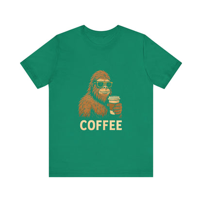 Bigfoot Drinking Coffee T-Shirt – Funny Sasquatch Coffee Tee for Coffee Lovers