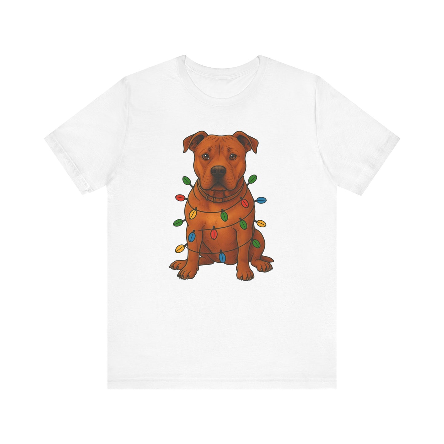 Festive Dog Lover Tee, Holiday T-Shirt, Pet Owner Gift, Christmas Apparel, Unisex Short Sleeve Shirt, Cute Dog Shirt
