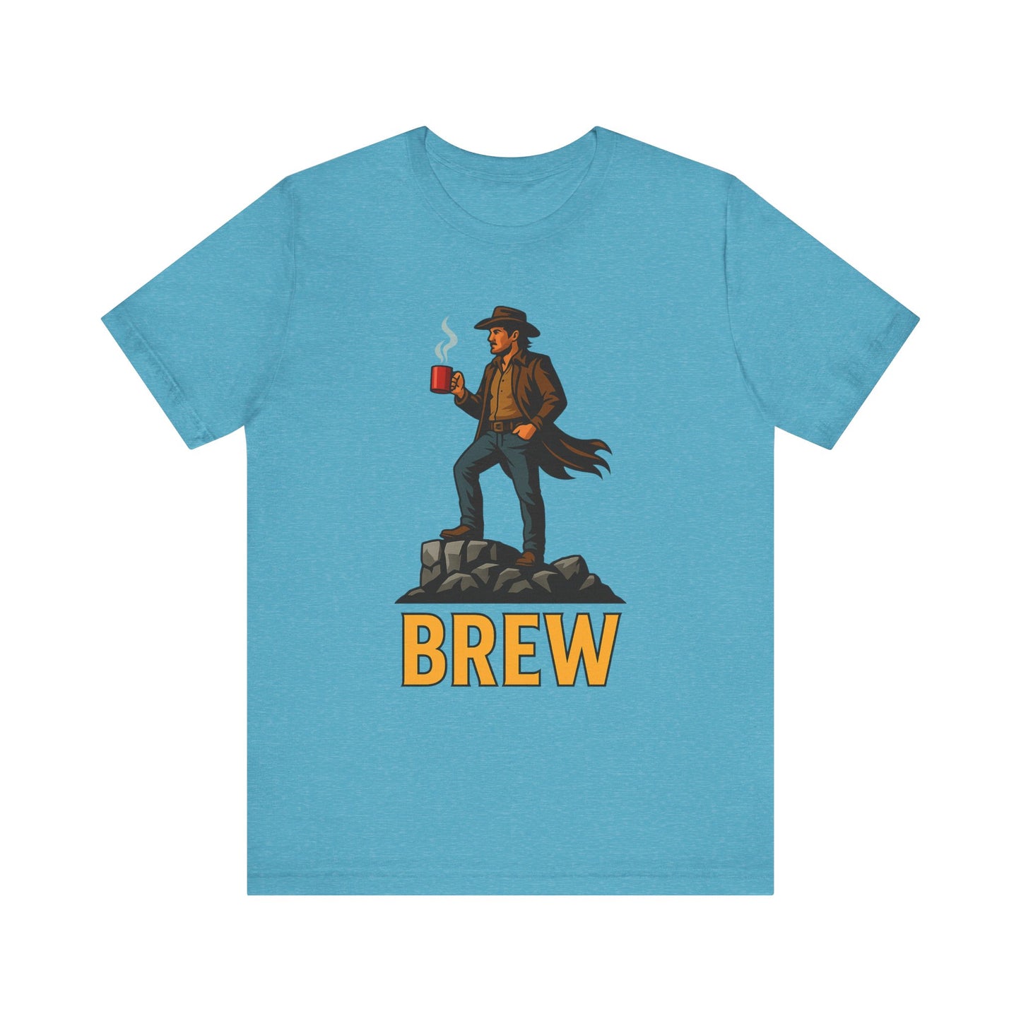Brew Adventure Tee: Vintage Graphic Unisex Shirt, Coffee Lover Gift, Casual Wear, Hiking Apparel, Men's & Women's Fashion