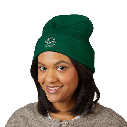 Pipeline Roast Co. Classic Cuffed Beanie – Warm Knit Hat with Embroidered Logo (Unisex)