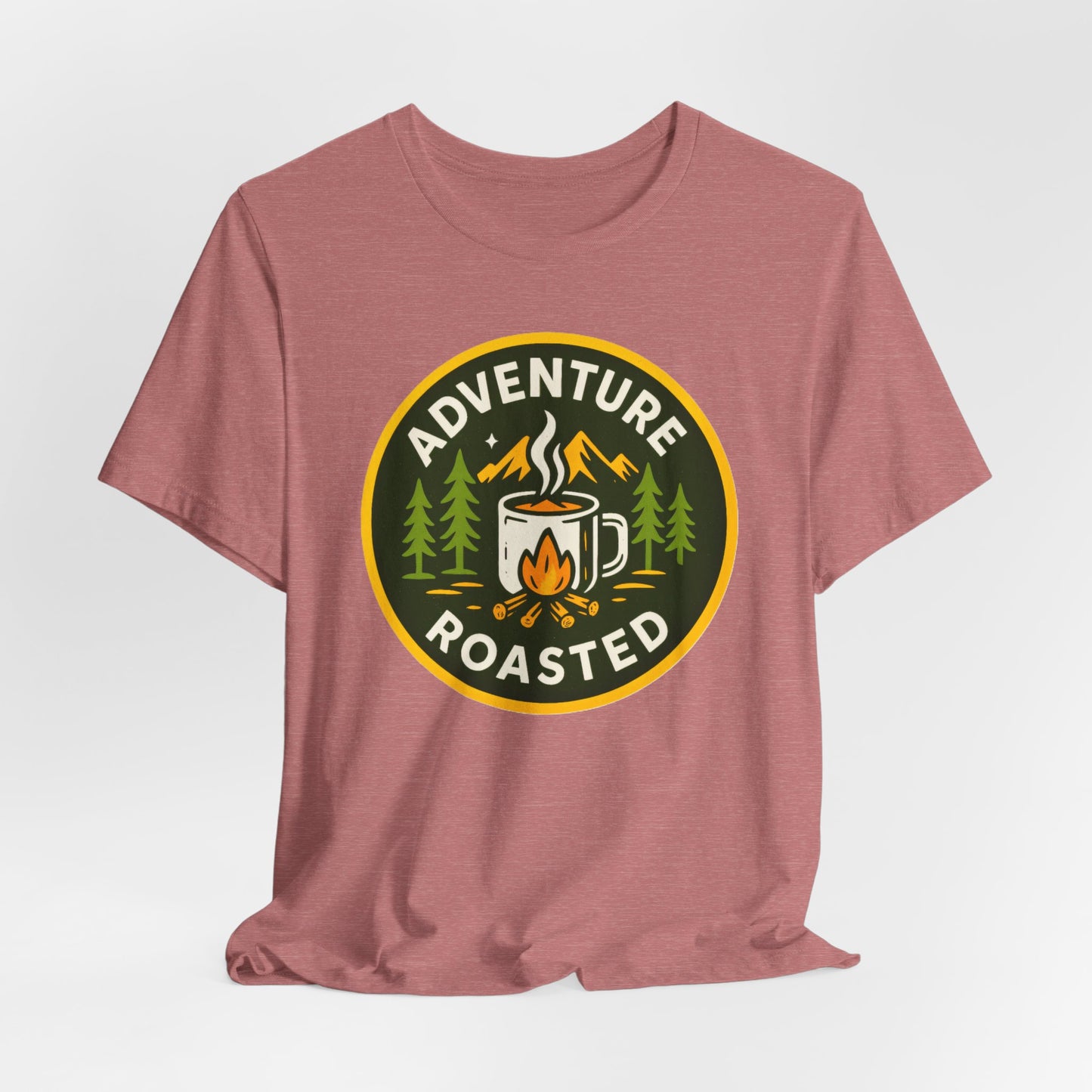 Adventure Roasted Tee - Unisex Short Sleeve Shirt, Outdoor Apparel, Camping Gift, Coffee Lover T-Shirt, Fun Adventure Wear
