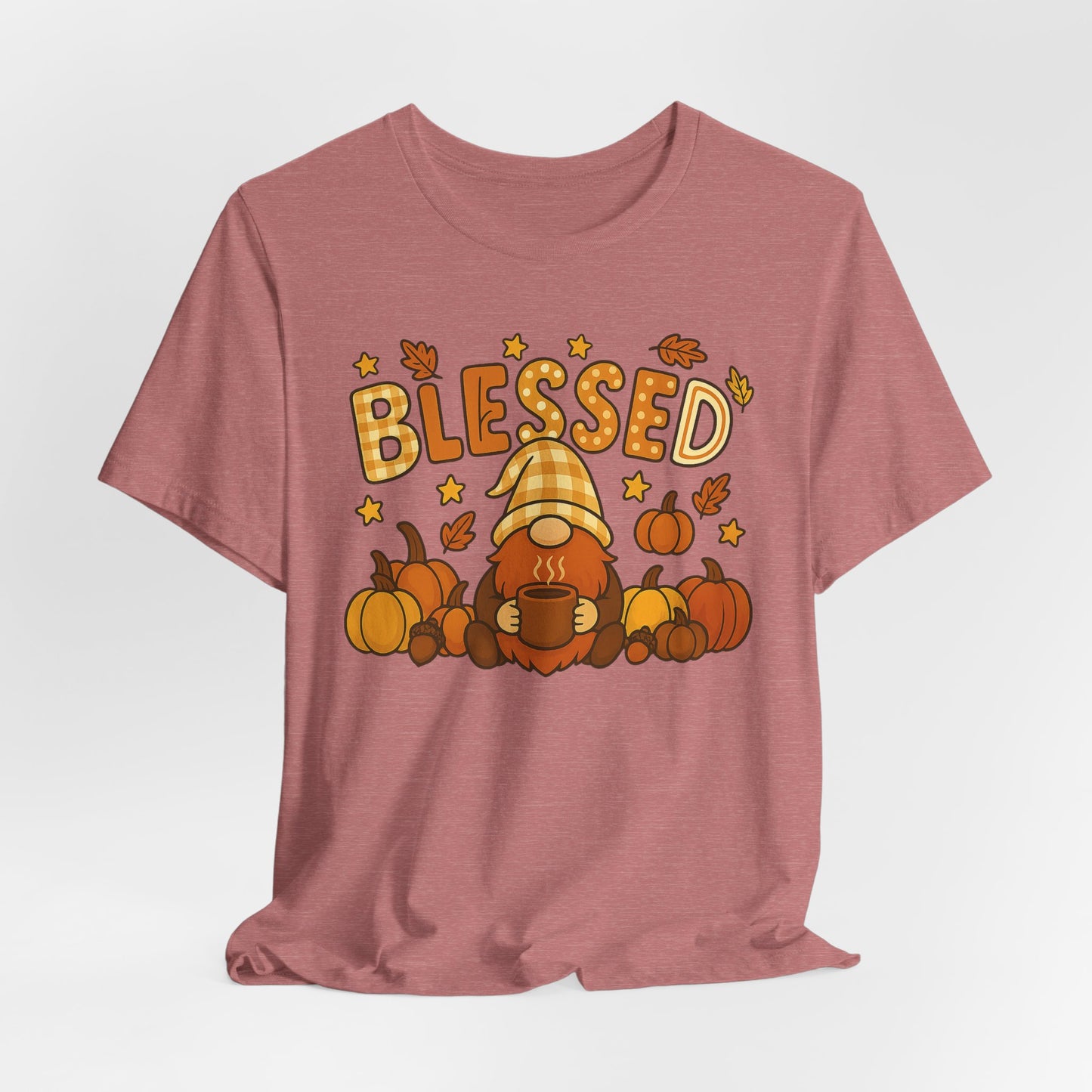 Fall Gnome Blessed Tee, Autumn T-Shirt, Thanksgiving Wear, Seasonal Shirt, Cozy Fall Apparel Gift