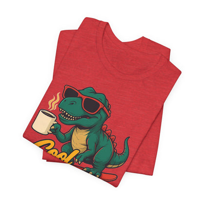 Cool Beans Dino Tee, Fun T-Shirt for Dinosaur Lovers, Casual Wear, Unique Gift Idea for Birthdays, Coffee Enthusiast Gift