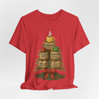 Coffee Lover's Tee, Unisex Short Sleeve T-Shirt, Christmas Gift, Coffee Themed Apparel, Cozy Vibes, Holiday Celebrations