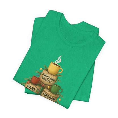 Coffee Lover's Tee, Unisex Short Sleeve T-Shirt, Christmas Gift, Coffee Themed Apparel, Cozy Vibes, Holiday Celebrations