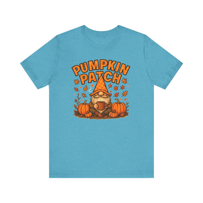 Fall Pumpkin Patch Tee, Cozy Autumn T-Shirt, Seasonal Gnome Shirt, Halloween Fun Apparel, Graphic Tee for Nature Lovers