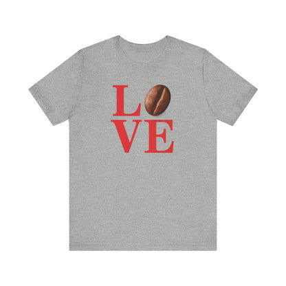 Pipeline Roast Co. LOVE Coffee Bean T-Shirt – Unisex Jersey Short Sleeve Tee for Coffee Lovers