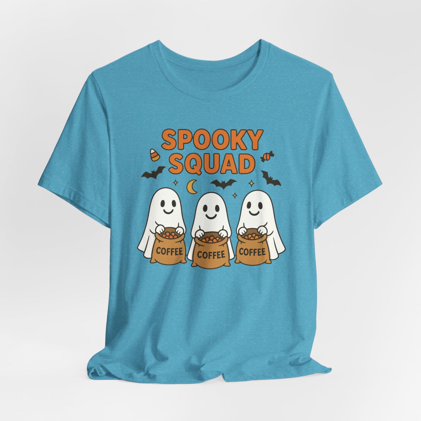 Spooky Squad Coffee Ghosts Tee – Halloween Shirt for Coffee Lovers