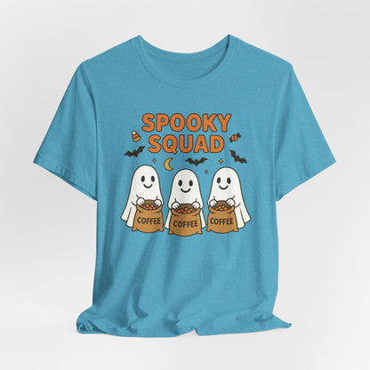 Spooky Squad Coffee Ghosts Tee – Halloween Shirt for Coffee Lovers