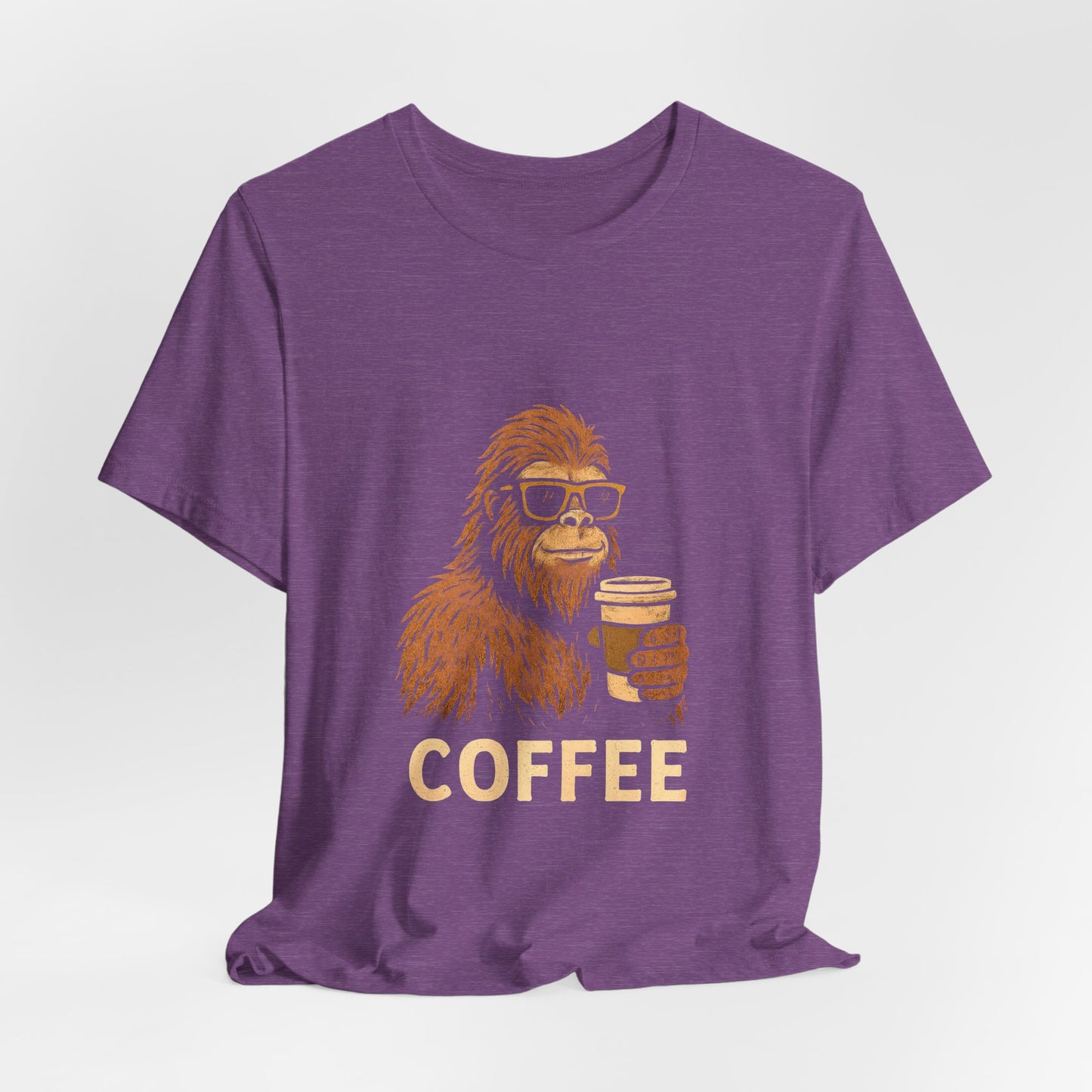 Bigfoot Drinking Coffee T-Shirt – Funny Sasquatch Coffee Tee for Coffee Lovers