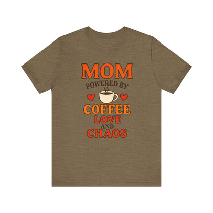 Coffee-Loving Mom Tee, Mother's Day Gift, Chaos Tee, Gift for Mom, Fun T-Shirt, Coffee Lover Apparel
