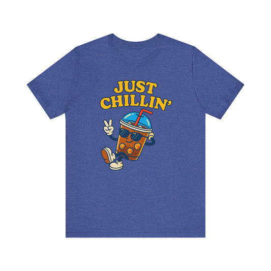 Playful Chillin' Tee, Relaxed Style Tee, Summer Outfit, Casual Wear, Gift for Friends, Beverage Lovers T-Shirt