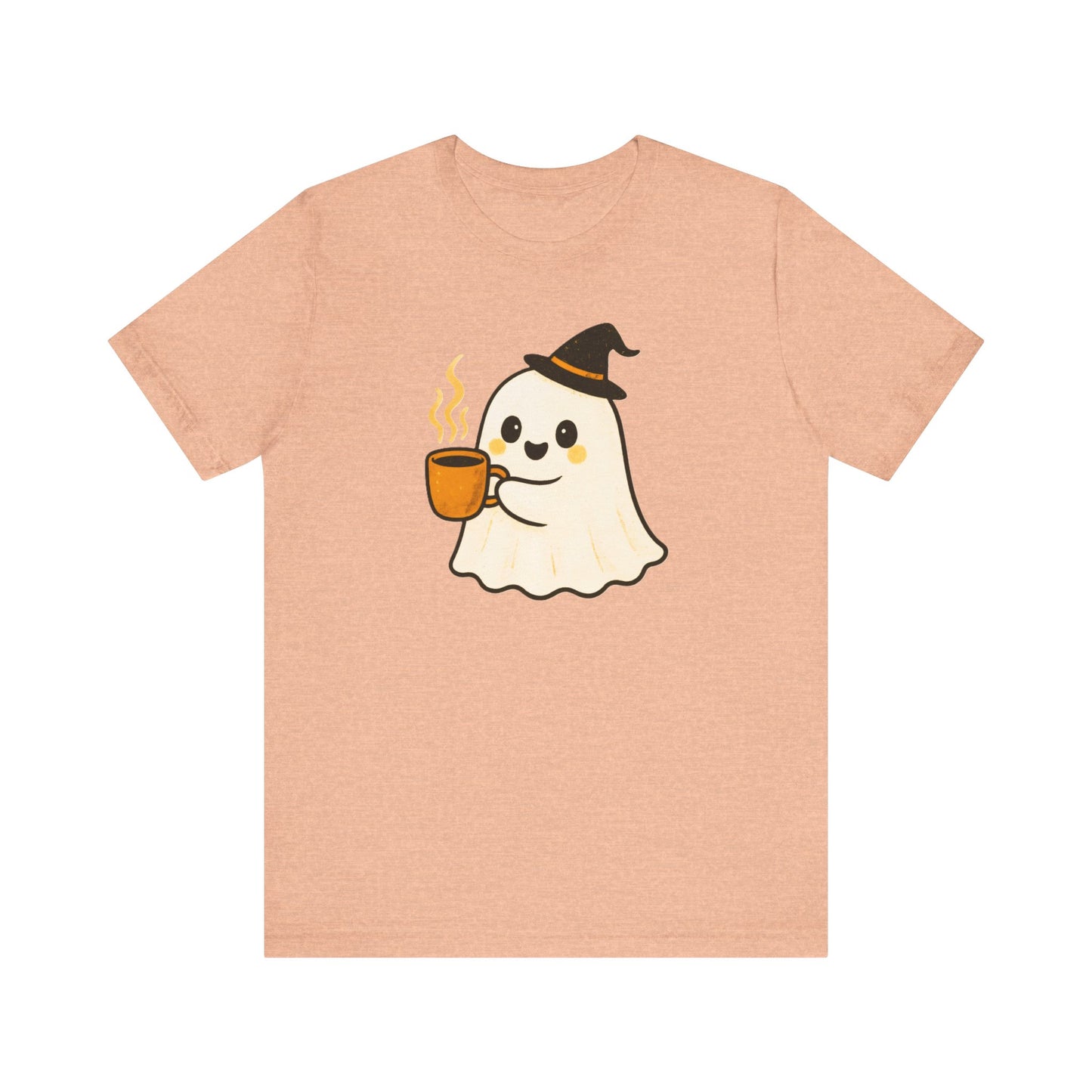 Cute Ghost Coffee Tee, Unisex Halloween Shirt, Funny Pumpkin Spice T-Shirt, Fall Fashion Top, Holiday Gift Idea