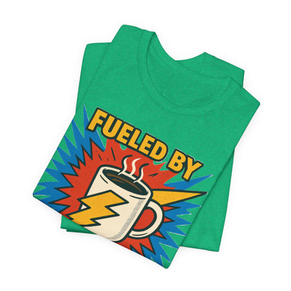 Caffeine Power Tee - Unisex Jersey Short Sleeve T-Shirt, Coffee Lover Gift, Casual Wear, Funny Quote Shirt, Birthday or Holiday Apparel