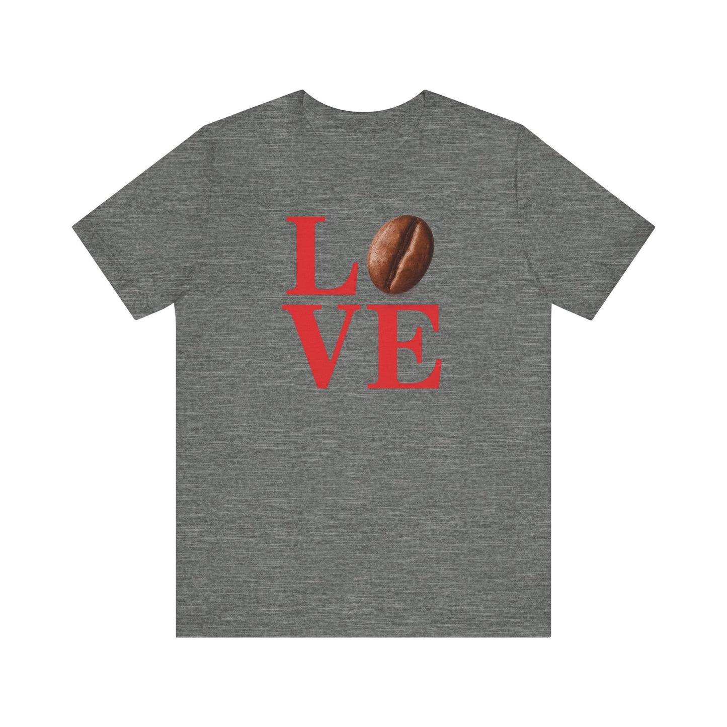 Pipeline Roast Co. LOVE Coffee Bean T-Shirt – Unisex Jersey Short Sleeve Tee for Coffee Lovers