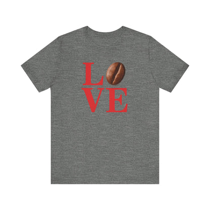 Pipeline Roast Co. LOVE Coffee Bean T-Shirt – Unisex Jersey Short Sleeve Tee for Coffee Lovers