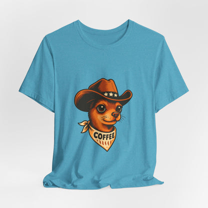 Cowboy Coffee Graphic Tee, Unisex T-Shirt, Funny Coffee Lover Gift, Casual Wear, Coffee Shop Merch
