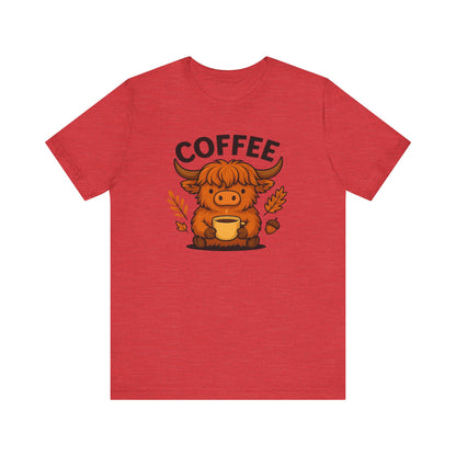 Coffee Lover’s Unisex Tee | Cute Cow Design | Perfect for Casual Gatherings, Birthdays, Coffee Lovers, Gifts