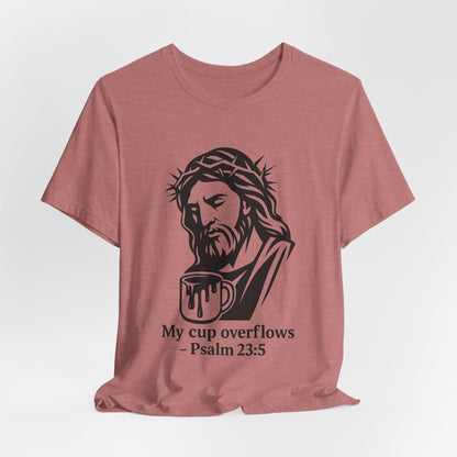 Faith Bible Verse Graphic Tee – Inspirational Psalm 23:5 Shirt, Crown of Thorns Design