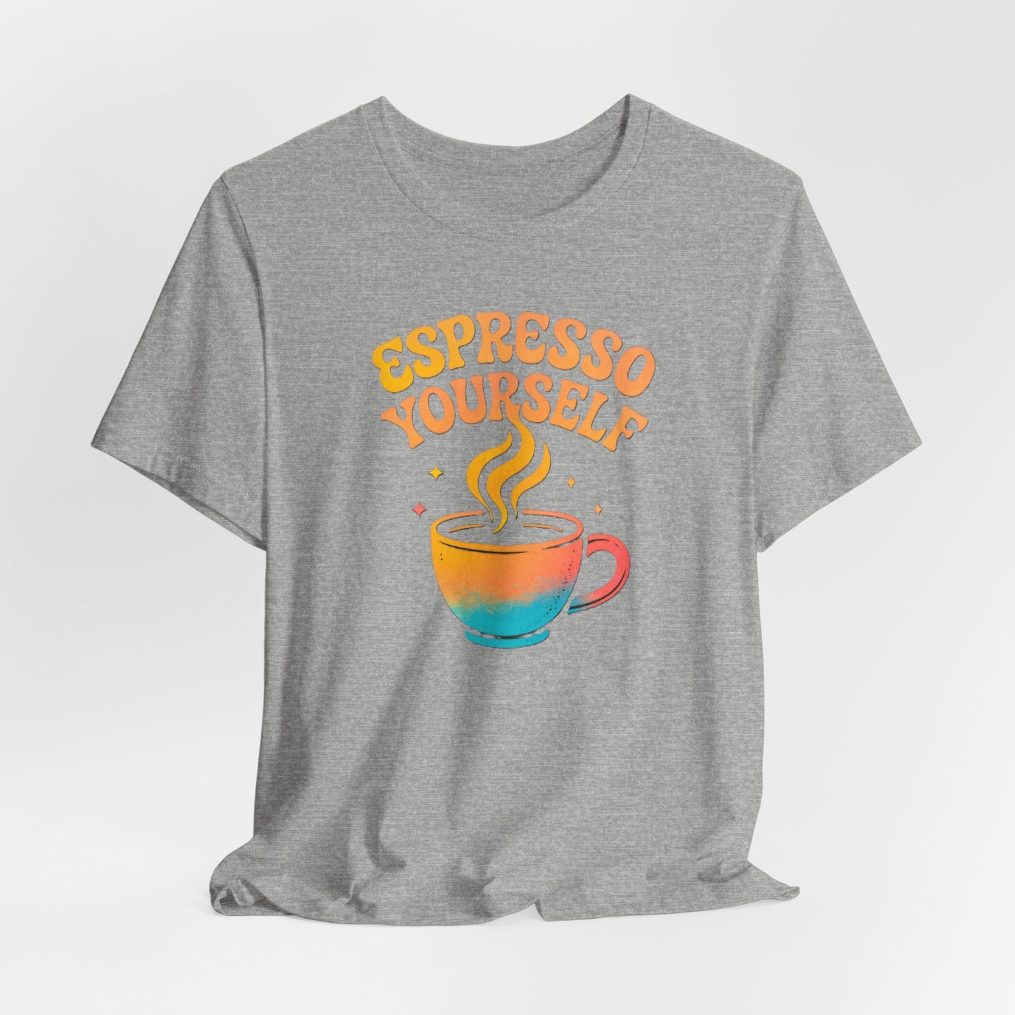 Espresso Yourself Unisex Tee | Coffee Lover Gift, Cute Graphic T-Shirt, Perfect for Baristas, Casual Wear, Fun Gift for Coffee Enthusiasts