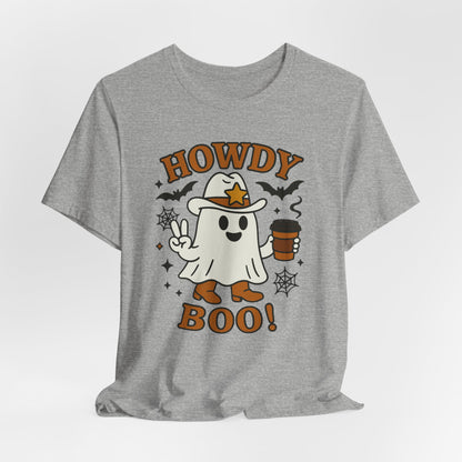 Howdy Boo Ghost Tee, Unisex Halloween T-Shirt, Funny Graphic Tee, Halloween Costume Shirt, Spooky Season Apparel