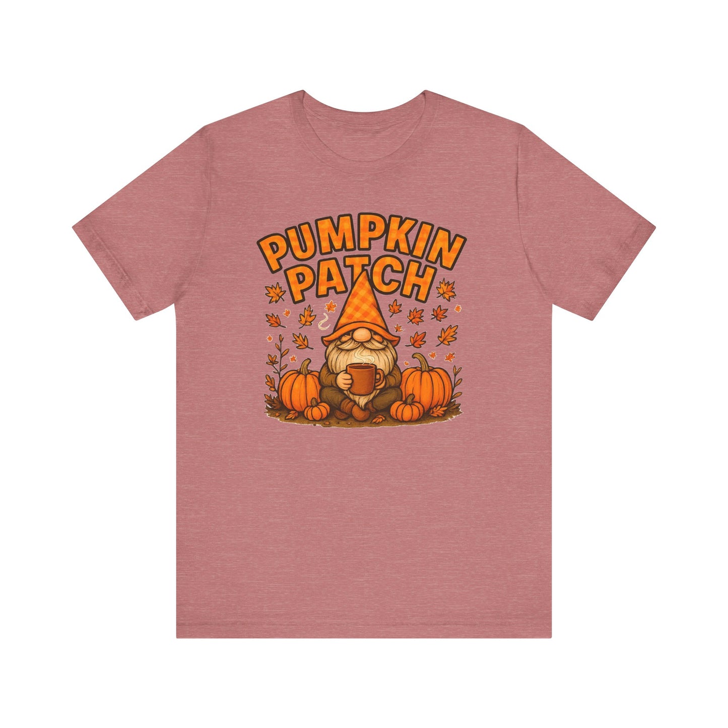 Fall Pumpkin Patch Tee, Cozy Autumn T-Shirt, Seasonal Gnome Shirt, Halloween Fun Apparel, Graphic Tee for Nature Lovers