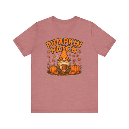 Fall Pumpkin Patch Tee, Cozy Autumn T-Shirt, Seasonal Gnome Shirt, Halloween Fun Apparel, Graphic Tee for Nature Lovers