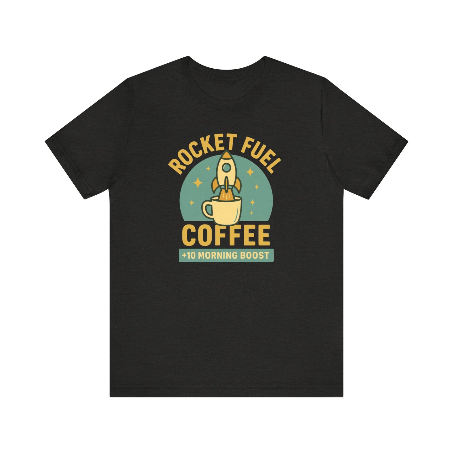 Coffee Lover's Unisex Tee, Rocket Fuel Coffee Shirt, Morning Boost Tee, Barista Gift, Casual Coffee Shirt