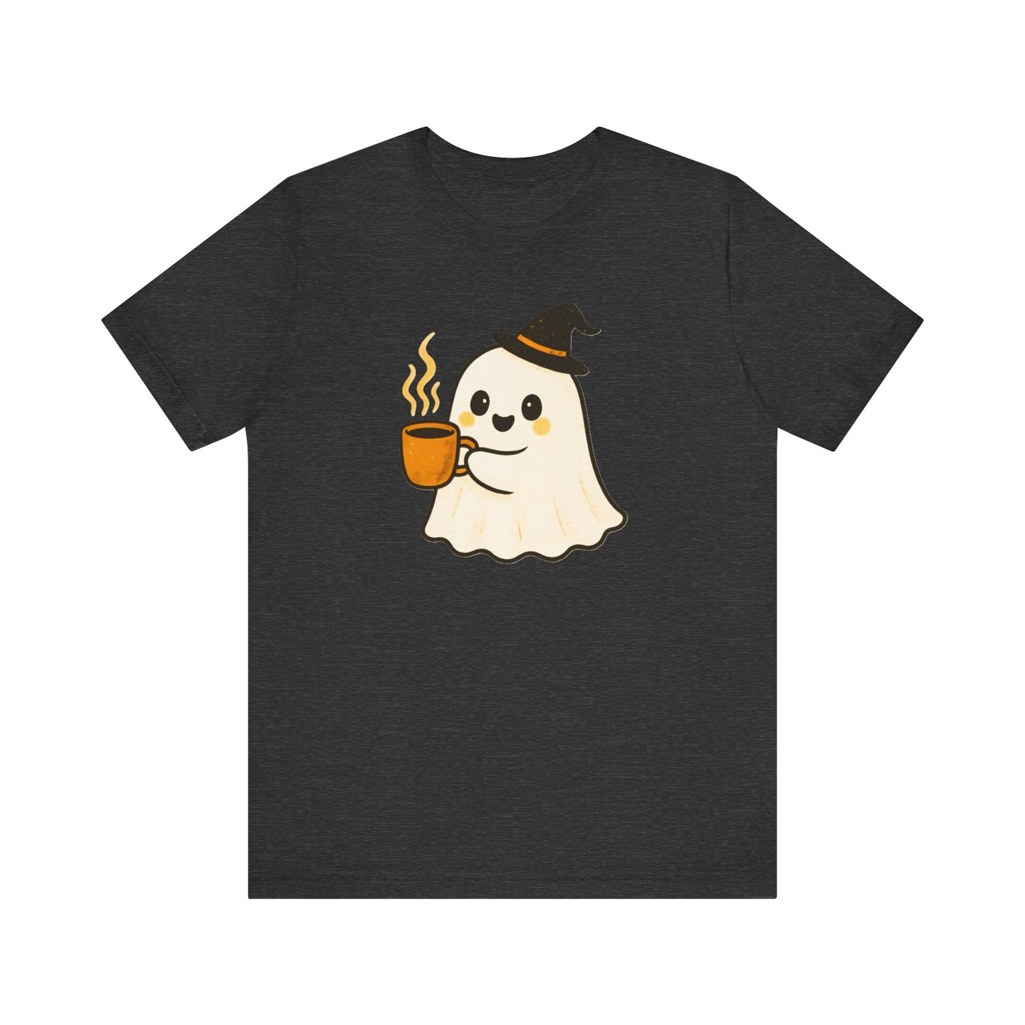 Cute Ghost Coffee Tee, Unisex Halloween Shirt, Funny Pumpkin Spice T-Shirt, Fall Fashion Top, Holiday Gift Idea
